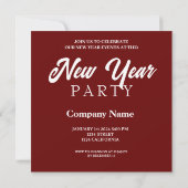 INVITATION ÉVÉNEMENTS DE NOUVELLE ANNÉE PERSONNALISÉS ANNÉE D (Dos)