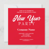 INVITATION ÉVÉNEMENTS DE NOUVELLE ANNÉE PERSONNALISÉS ANNÉE D (Dos)