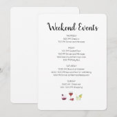 Invitation Événements Élégants de Weekend Itinéraire (Devant / Derrière)