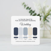 Invitation Evening Blue Wedding Color Palette Elegant Wedding (Debout devant)