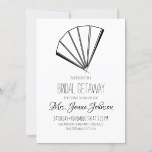 Invitation Éventail japonais oriental minimaliste pour mariag