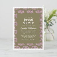 Éventails Art Déco aux couleurs olive et lilas pou