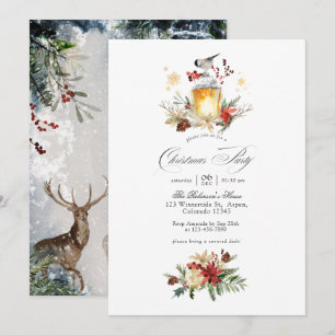 Invitation Evergreen - Fête de Noël en forêt hivernale
