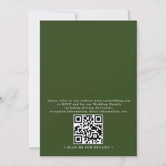 Invitation Evergreen Forest Rustic Mountain QR Code Wedding (Dos)