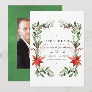 Invitation Evergreen - Mariage de Noël en bois hivernal
