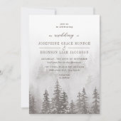 Invitation Evergreens dans la forêt de brouillard en Mariage  (Devant)