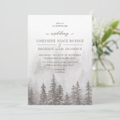 Invitation Evergreens dans la forêt de brouillard en Mariage  (Debout devant)