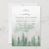 Invitation Evergreens dans la forêt de brouillard en Mariage  (Devant)