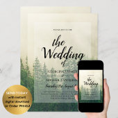 Invitation Evergreens Winter Wedding Mountain Forest