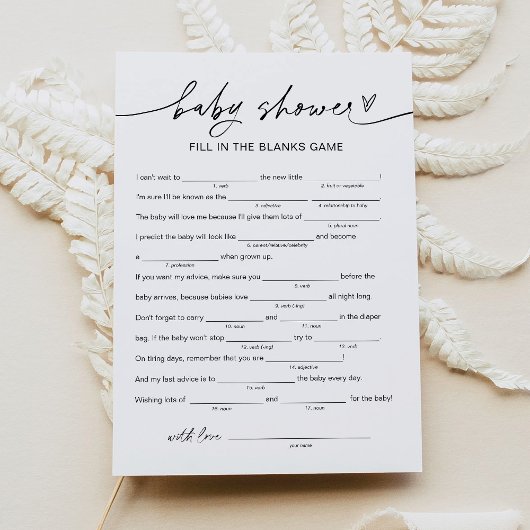 Invitation EVERLEIGH Baby shower Libs, Remplir dans le jeu vi