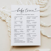 Invitation EVERLEIGH Baby Trivia Baby shower Game Card