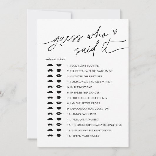 Invitation EVERLEIGH Devinez Qui A Dit Qu'Il Fête des mariées (Devant)