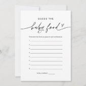 Invitation EVERLEIGH Guess the Baby Food Game Card (Devant)