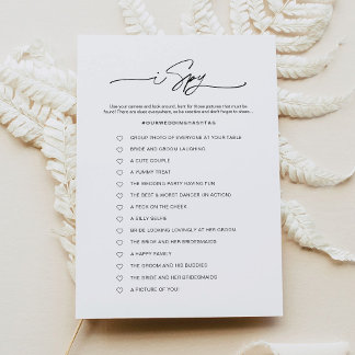 Invitation EVERLEIGH I Spy Mariage Game Card