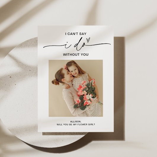 Invitation EVERLEIGH Minimal Photo Flower Proposition Card
