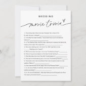 Invitation EVERLEIGH Movie Trivia Fête des mariées Jeu (Devant)