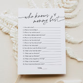 Invitation EVERLEIGH Qui Connaît Maman Meilleur Baby shower J