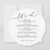 Invitation EVERLEIGING Minimalist Round Mariage Dinner Menu (Devant)