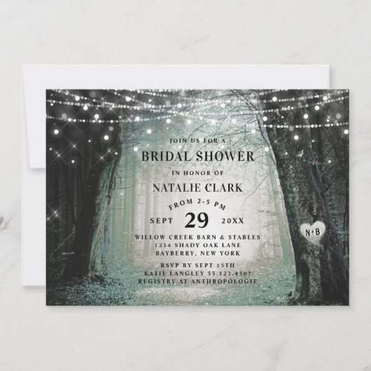 Invitation Evermore | Fête des mariées de mousse de forêt enc (Devant)