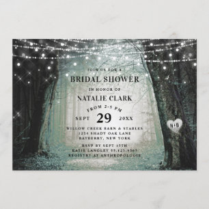 Invitation Evermore Fête des mariées de mousse de forêt enc