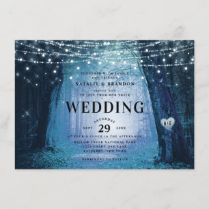 Invitation Evermore   Forêt de fée enchantée   Mariage bleu