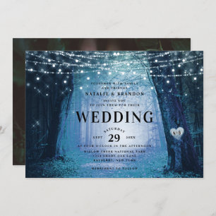 Invitation Evermore   Forêt de fée enchantée   Mariage bleu