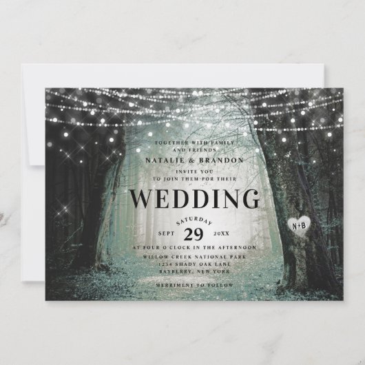 Invitation Evermore | Forêt de fée enchantée | Mariage de la  (Devant)