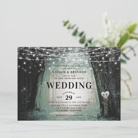 Invitation Evermore | Forêt de fée enchantée | Mariage de la  (Debout devant)