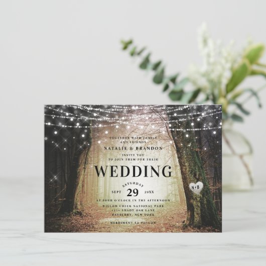 Invitation Evermore | Forêt de fée enchantée | Mariage orange (Debout devant)