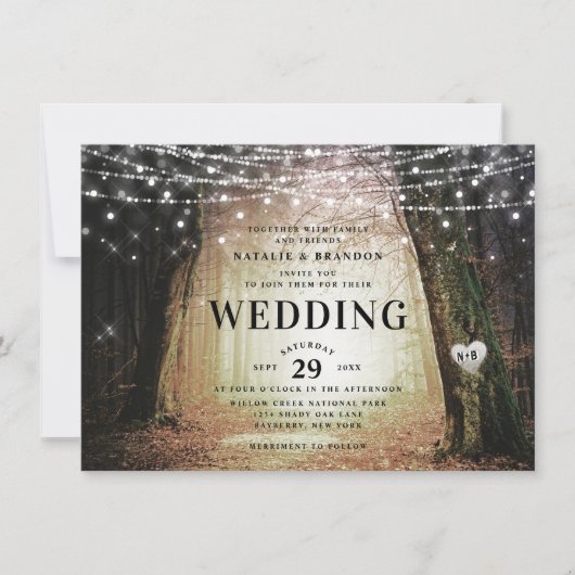 Invitation Evermore | Forêt de fée enchantée | Mariage orange (Devant)