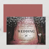 Invitation Evermore | Forêt de fée enchantée | Mariage rose (Devant / Derrière)