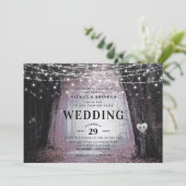 Invitation Evermore | Forêt de fée enchantée | Mauve Mariage (Debout devant)