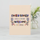 Invitation Every Family Has A Story Welcome to Ours, Family I (Debout devant)