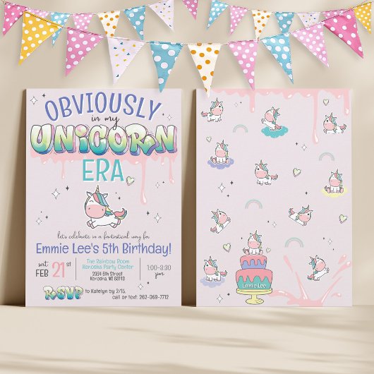 Invitation Évidemment Dans Mon Époque Unicorn Drôle Anniversa