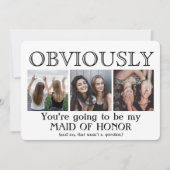Invitation Évidemment Maid of Honor Bridesmaid Proposition dr (Devant)