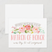 Invitation Évidemment Matrone d'Honneur Rose Garden (Devant / Derrière)