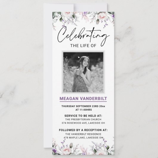 Invitation Évite numérique et florale modifiable (Devant)