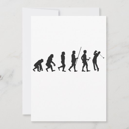 Invitation Évolution drôle de l'homme Histoire du golf  (Devant)