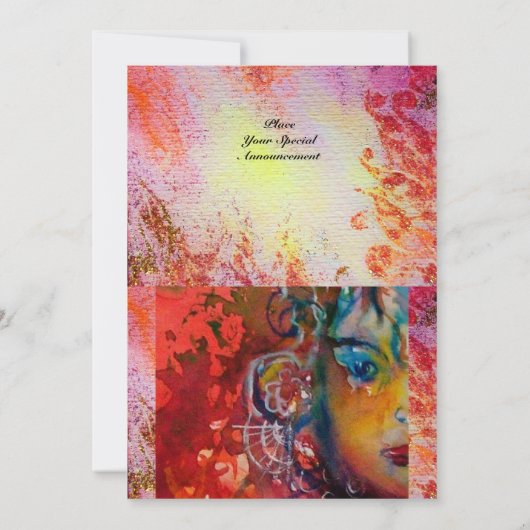 Invitation EXCALIBUR 1, rouge vif, rose pourpre (Dos)