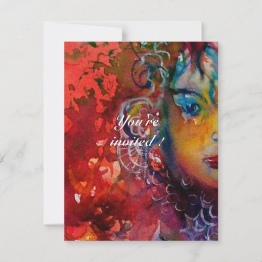 Invitation EXCALIBUR 1, rouge vif, rose pourpre (Devant)