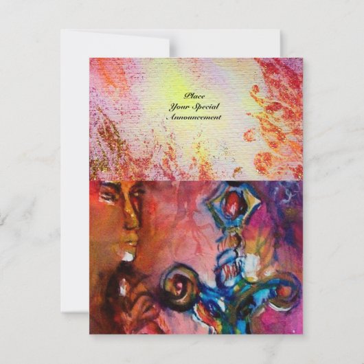 Invitation EXCALIBUR 1, rouge vif, rose pourpre (Dos)