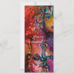 Invitation EXCALIBUR 1, rouge vif, rose pourpre