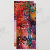 Invitation EXCALIBUR 1, rouge vif, violet rose (Devant / Derrière)