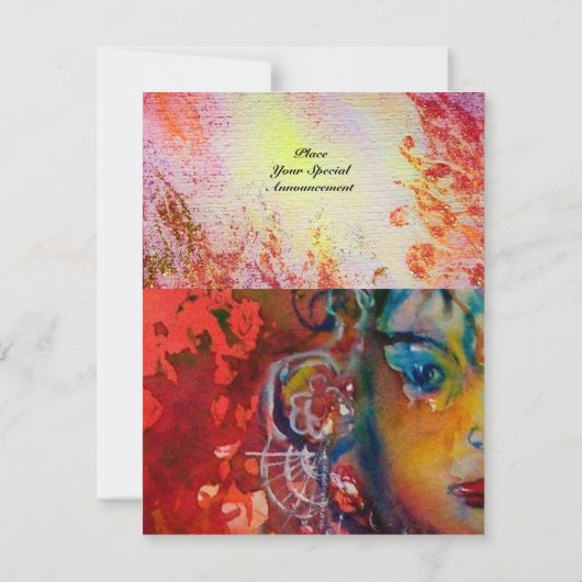 Invitation EXCALIBUR 2, rouge vif, rose violet (Dos)