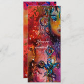 Invitation EXCALIBUR 2, rouge vif, rose violet (Devant / Derrière)