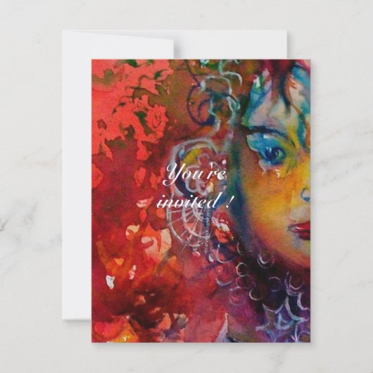Invitation EXCALIBUR 3, rouge vif , rose pourpre (Devant)