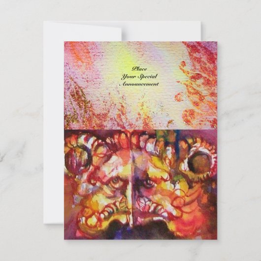 Invitation EXCALIBUR 3, rouge vif, rose violet (Dos)