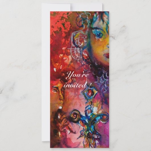 Invitation EXCALIBUR 3, rouge vif , rose violet (Devant)