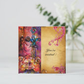 Invitation EXCALIBUR 3 , rouge vif , rose violet (Debout devant)