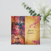 Invitation EXCALIBUR 3, rouge vif, violet rose (Debout devant)